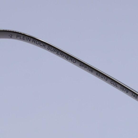 Philipp Plein SPP106M 0579 Sunglasses Palladium Aviator Frame, Blue Lenses - Picture 7 of 12